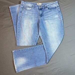 LEI Felicia Low Rise Bootcut Jeans Size 13 Juniors Y2K Distressed Denim